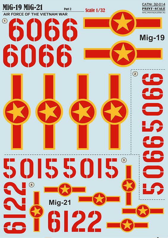 1/32 MiG-19, MiG-21 in Vietnam War (wet decals)