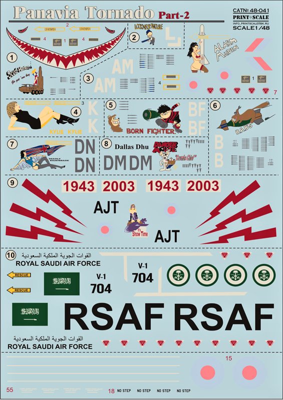 1/48 Panavia Tornado Part 2 (2 sheets, wet decals)