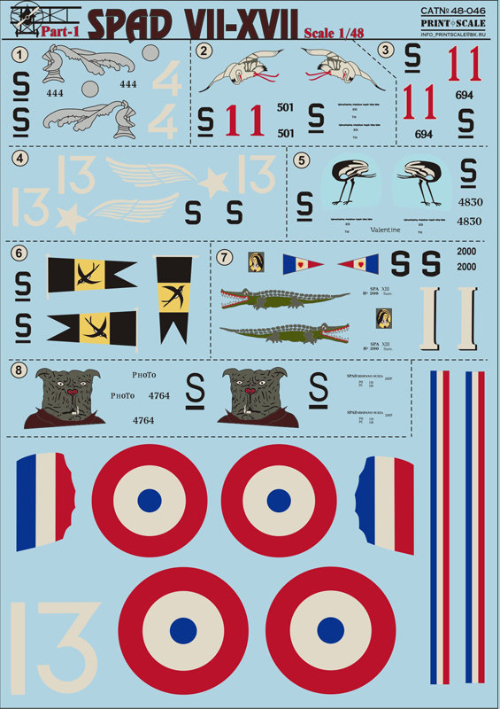 1/48 SPAD VII-XVII Part 1 (wet decals)