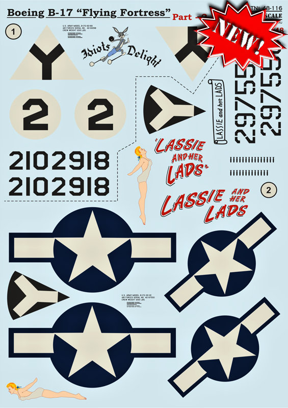 1/48 B-17 Flying Fortress  Part 2 (wet decals)