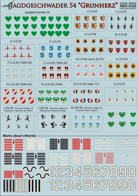 1/72 Jadgeschwader 54 Grunherz (wet decals)