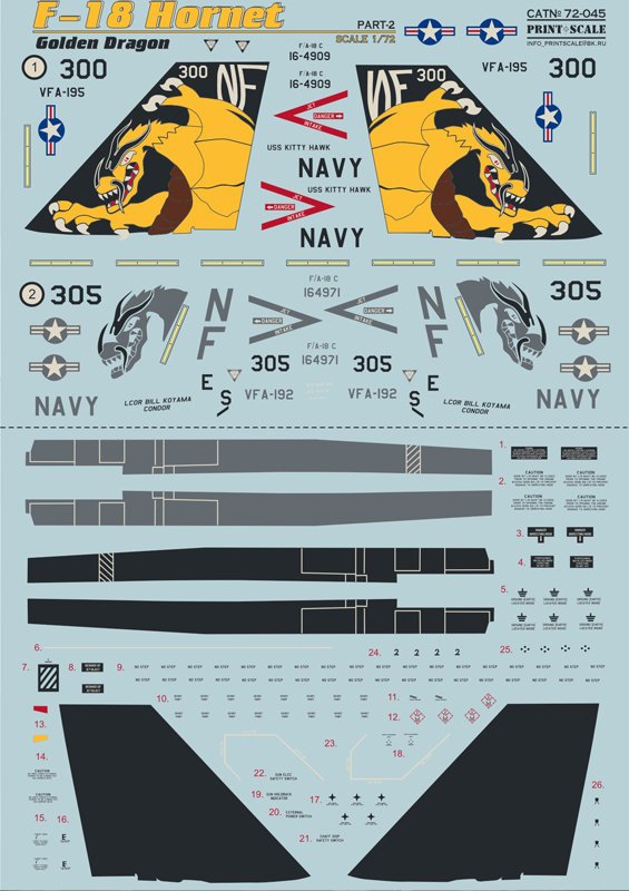 1/72 F-18 Hornet 'Golden Dragon' (wet decals)