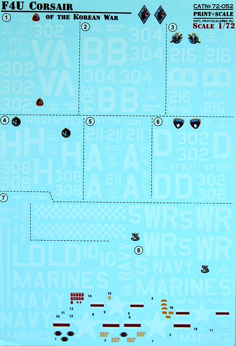 1/72 F4U Corsair of the Korean War (wet decals)