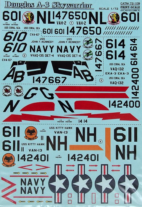 1/72 Douglas A-3 Skywarrior (wet decals)