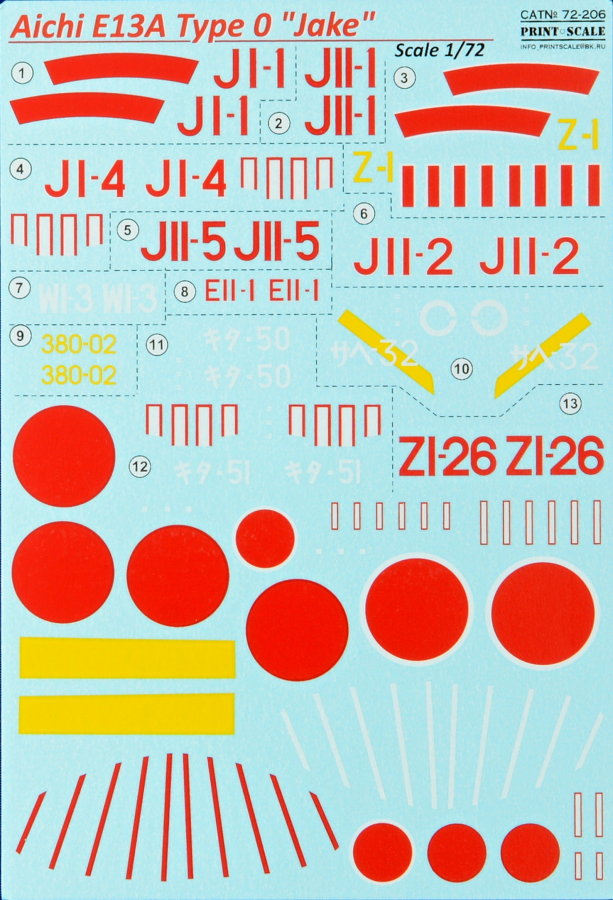 1/72 Aichi E13A Type 0 Jake (wet decals)