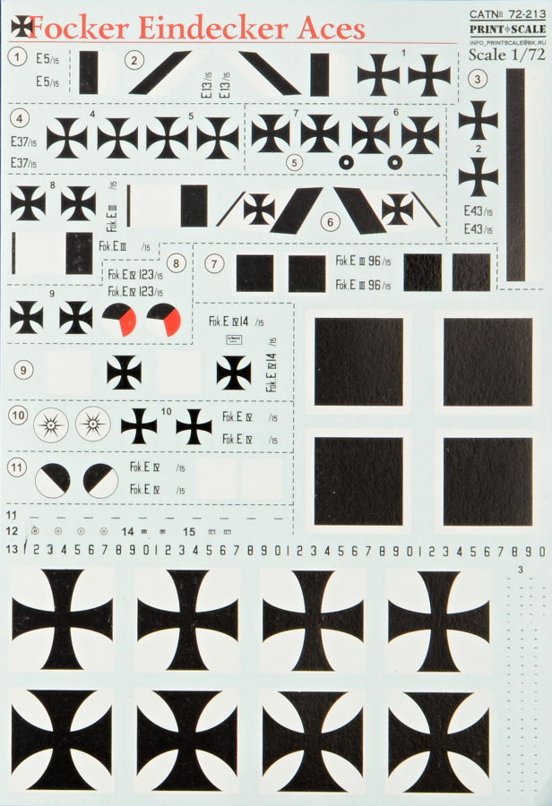 1/72 Focker Eindecker Aces (wet decals)