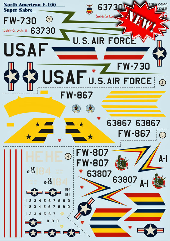 1/72 N.A. F-100 Super Sabre (wet decals)