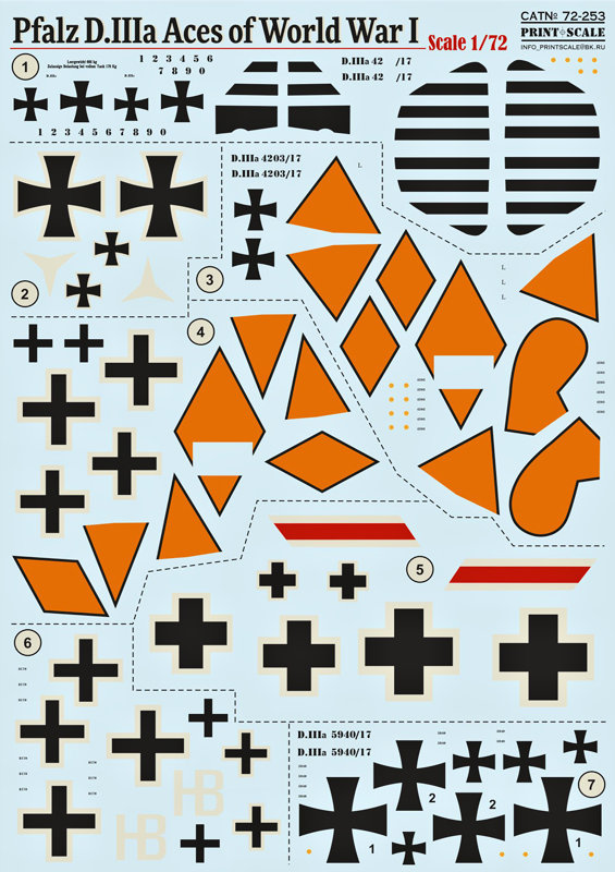 1/72 Pfalz D.IIIa Aces of WWI (wet decals)