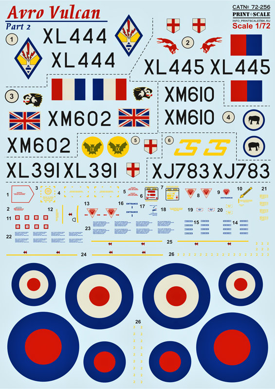 1/72 Avro Vulcan Part 2 (wet decals)