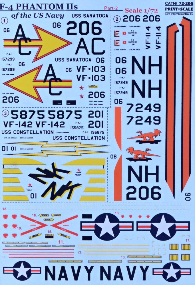 1/72 F-4 Phantom IIs NAVY Part 2 (wet decals)