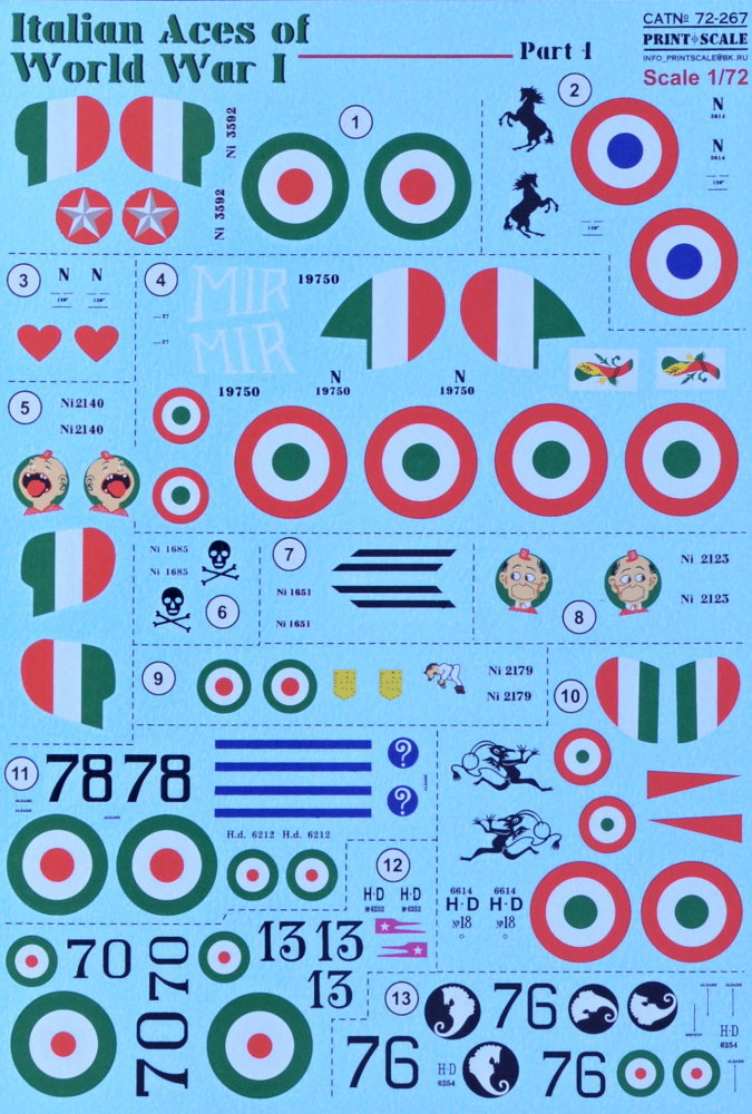 1/72 Italian Aces of WWI Part 1 (wet decals)