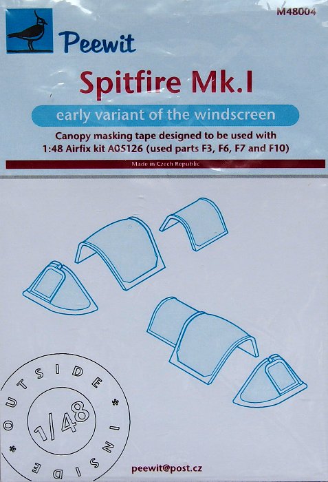 1/48 Canopy mask Spitfire Mk.I early (AIRFIX)