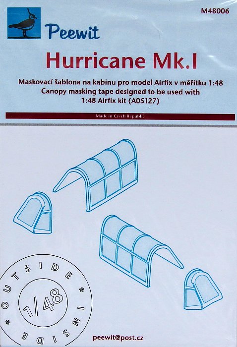 1/48 Canopy mask Hurricane Mk.I (AIRFIX)