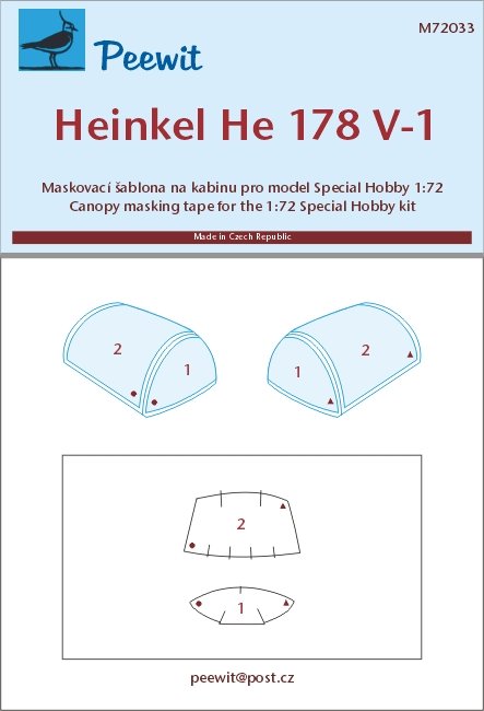 1/72 Canopy mask Heinkel He 178 V-1 (SP.HOBBY)