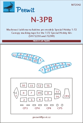 1/72 Canopy mask Northrop N-3PB (SP.HOBBY)