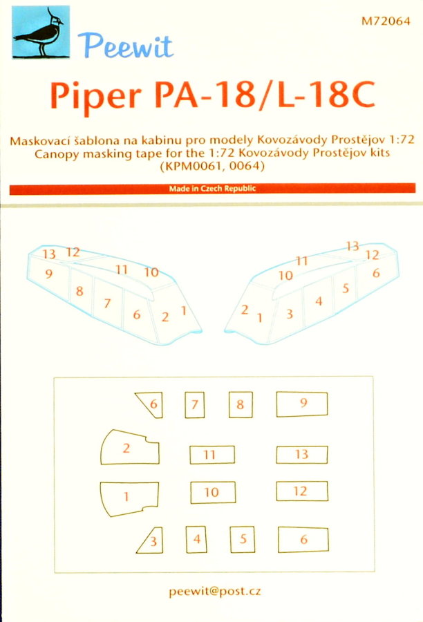 1/72 Canopy mask Piper PA-18/L-18C (KP)