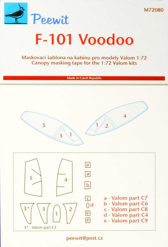 1/72 Canopy mask F-101 Voodoo (VALOM)