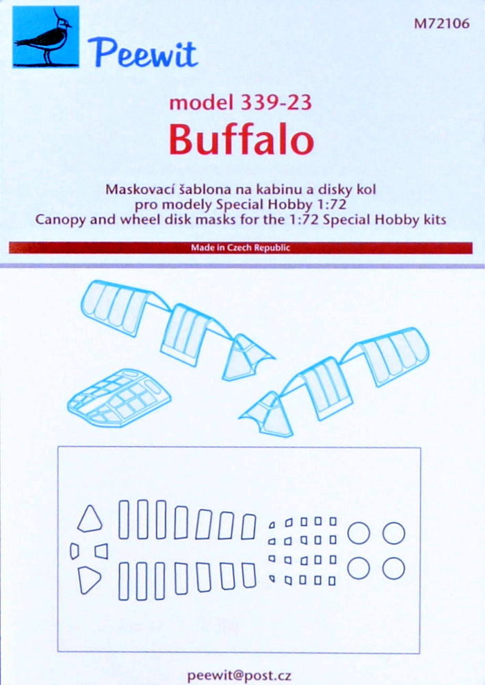 1/72 Canopy mask model 339-23 Buffalo (SP.HOBBY)