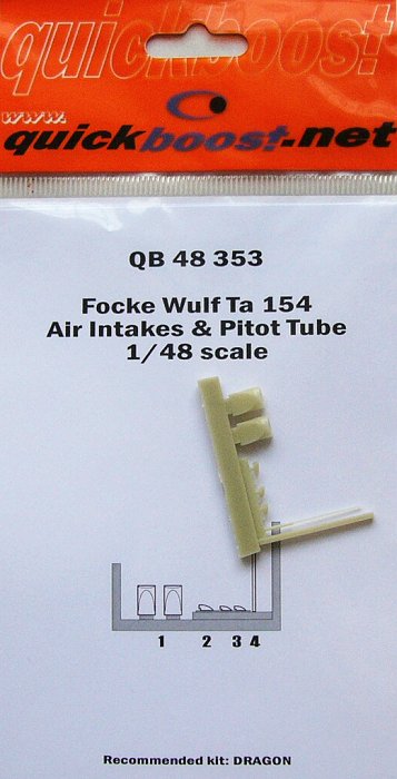 1/48 Fw Ta 154 Air intakes & pitot tube  (DRAG)