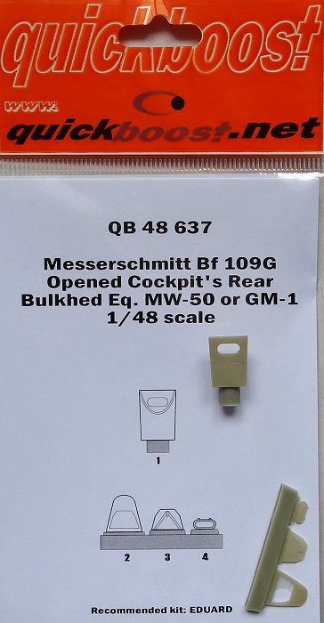 1/48 Bf 109G open.cockpit's rear bulkhed Eq. MW-50