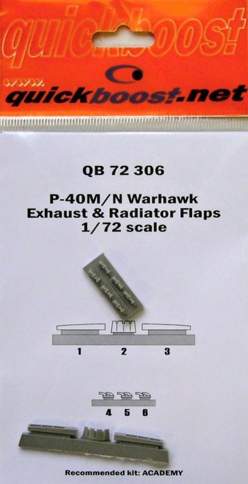 1/72 P-40M/N Wahawks exhaust&radiator flaps (ACAD)