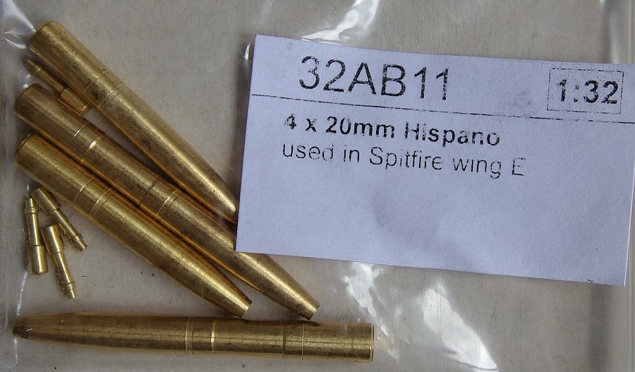 1/32 20mm Hispano for Spitfire wing E (2+2+4 pcs.)