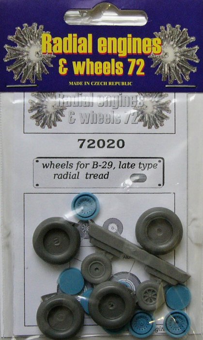 1/72 B-29 wheels set - late - radial tread (ACAD)