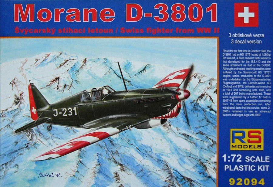 1/72 Morane D-3801 (3x Switzerland decals)