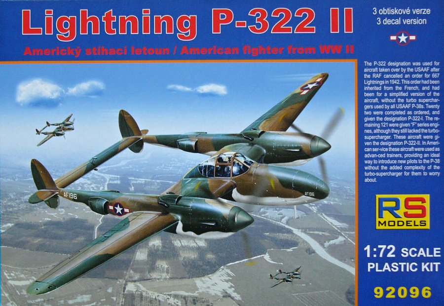 1/72 Lightning P-322 II (3x USAAF decals)