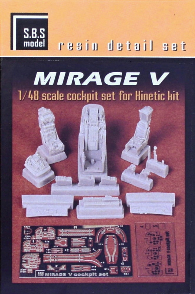 1/48 Mirage V - cockpit set (KIN)