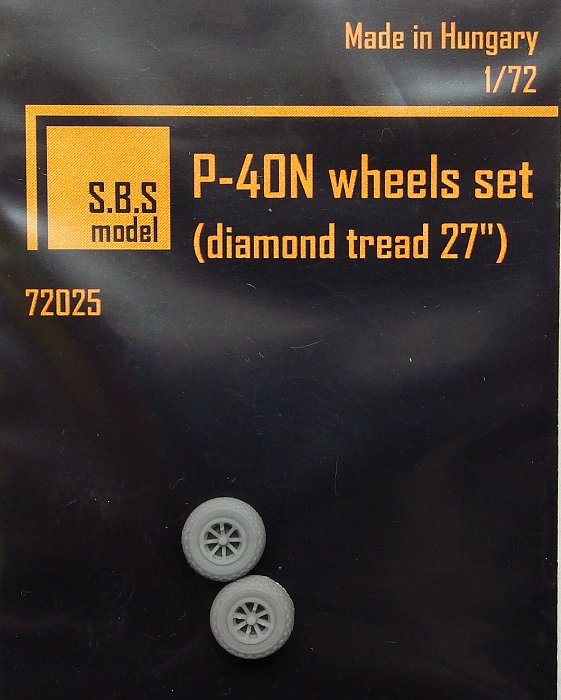 1/72 P-40N wheels set - diamond tread 27''