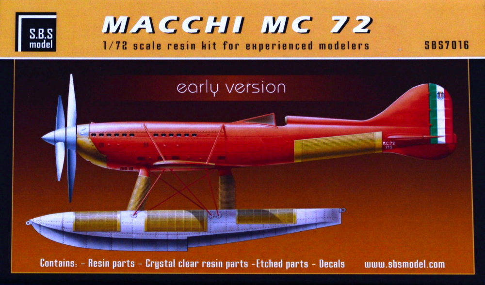 1/72 Macchi MC.72 early version, 1931 (resin kit)