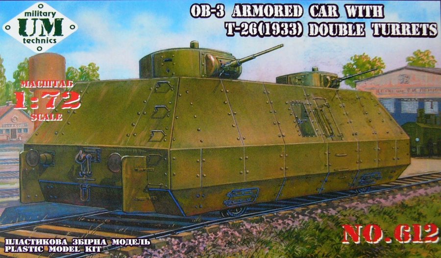 1/72 OB-3 Armored railway car & two T-26 turrets