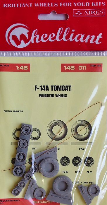 1/48 F-14A Tomcat weighted wheels (ACAD)