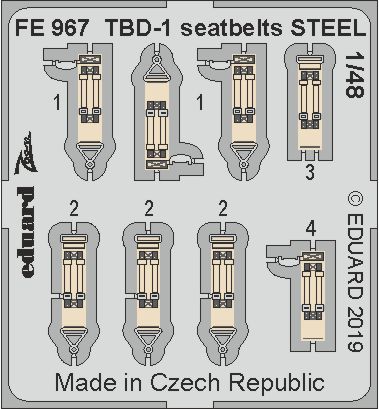 1/48 TBD-1 seatbelts STEEL (G.W.H.)