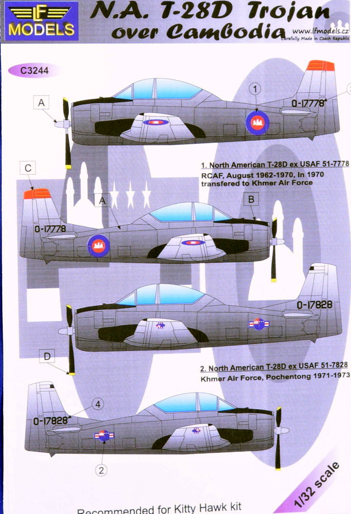 1/32 Decals N.A. T-28 Trojan over Cambodia