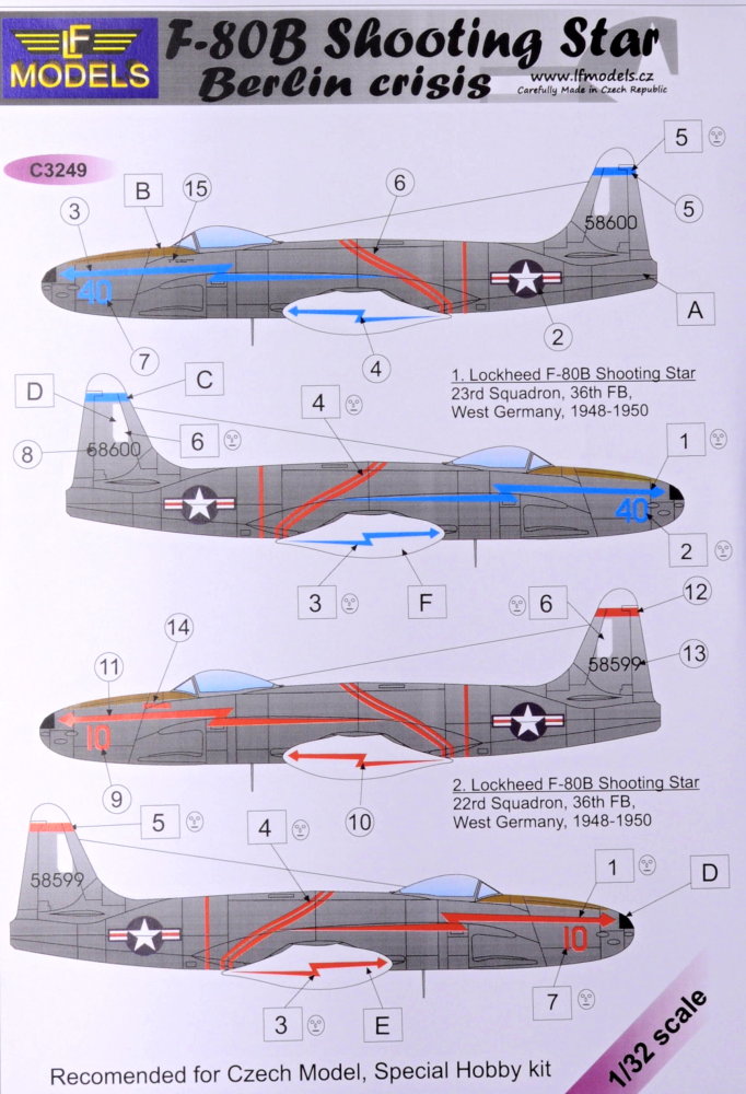 1/32 Decal&mask F-80B Shooting Star Berlin crisis