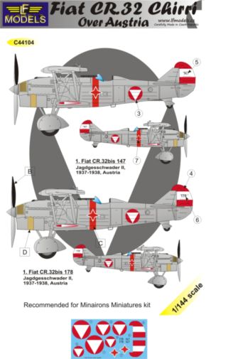 1/144 Decals Fiat CR.32 Chirri Squad.Musollini II.