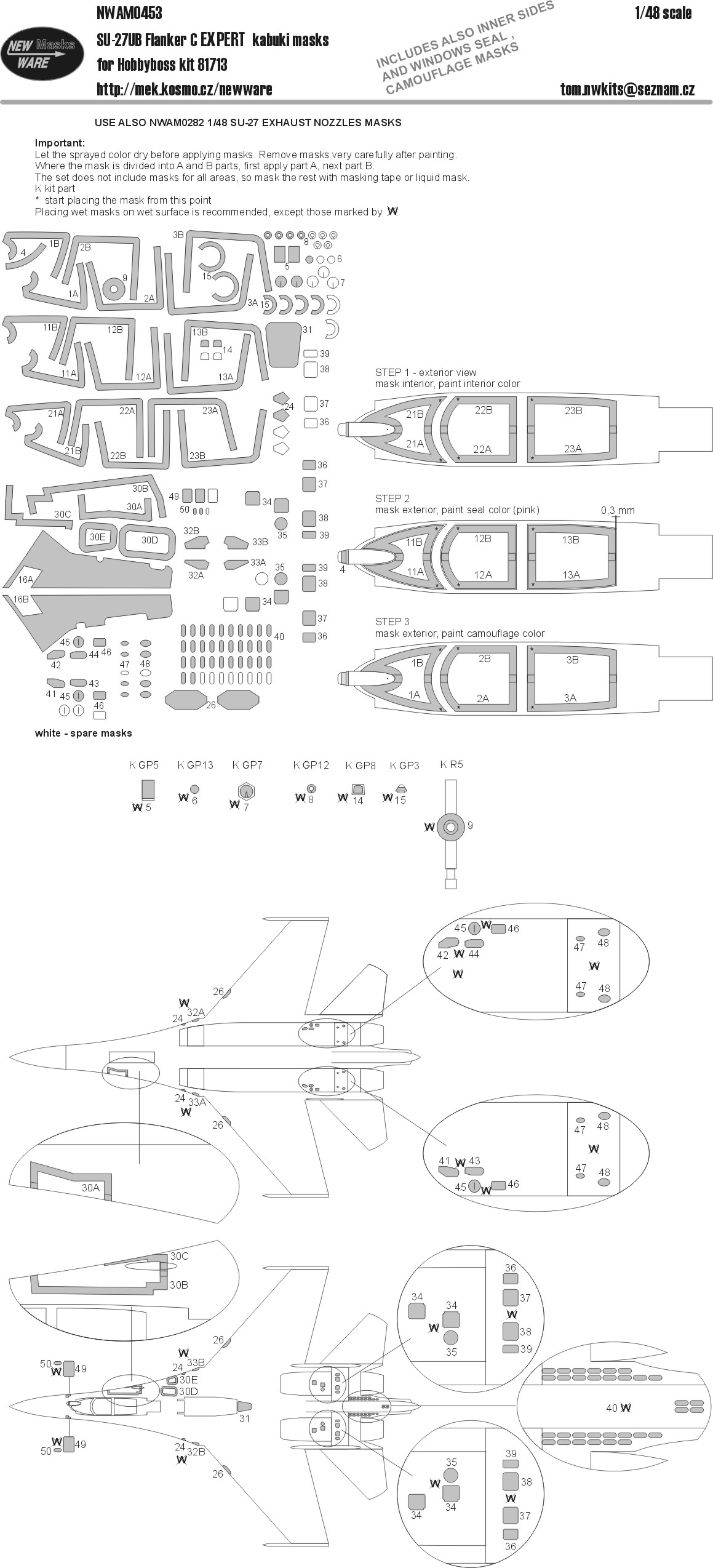 1/48 Mask Su-27UB Flanker C EXPERT (HOBBYB 81713)