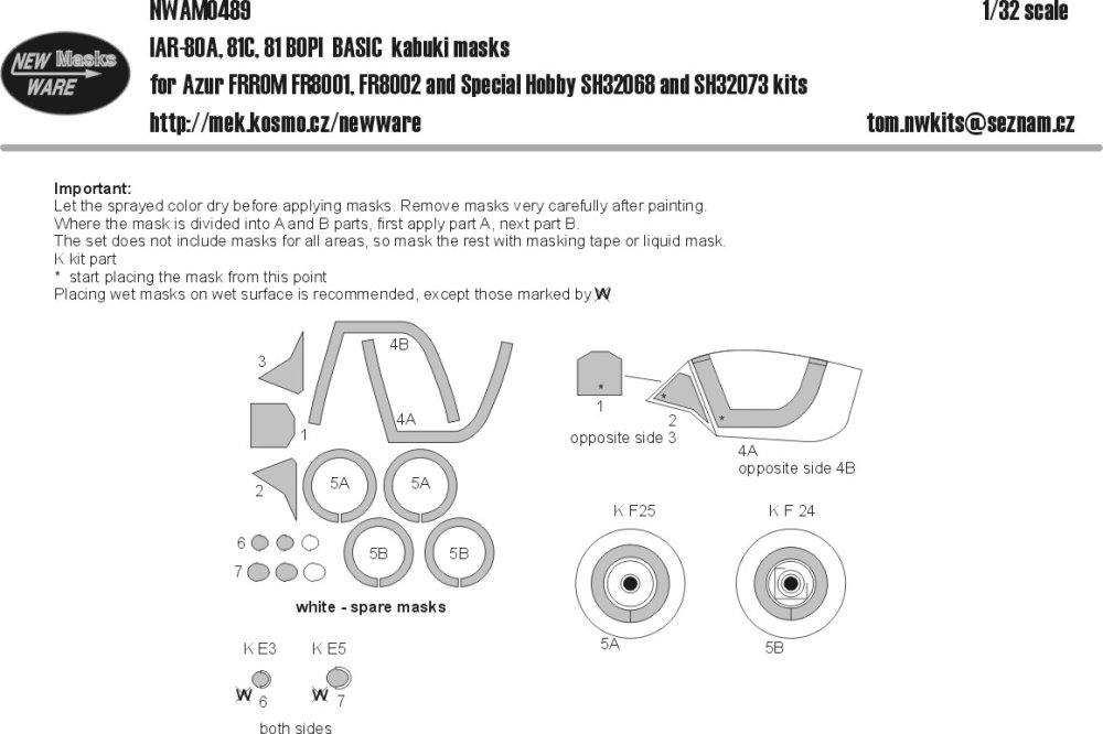 1/32 Mask IAR-80A, 81C, 81 BOPI BASIC (FRROM/SH)