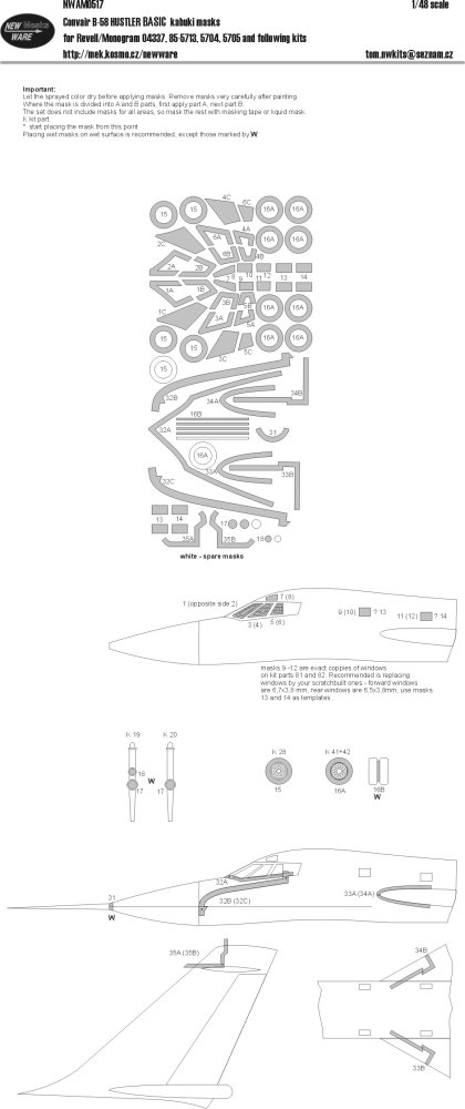 1/48 Mask Convair B-58 Hustler BASIC (REV/MONO)