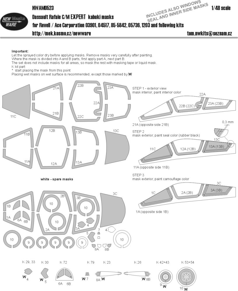 1/48 Mask Dassault Rafale C/M EXPERT (REV/ACE C.)