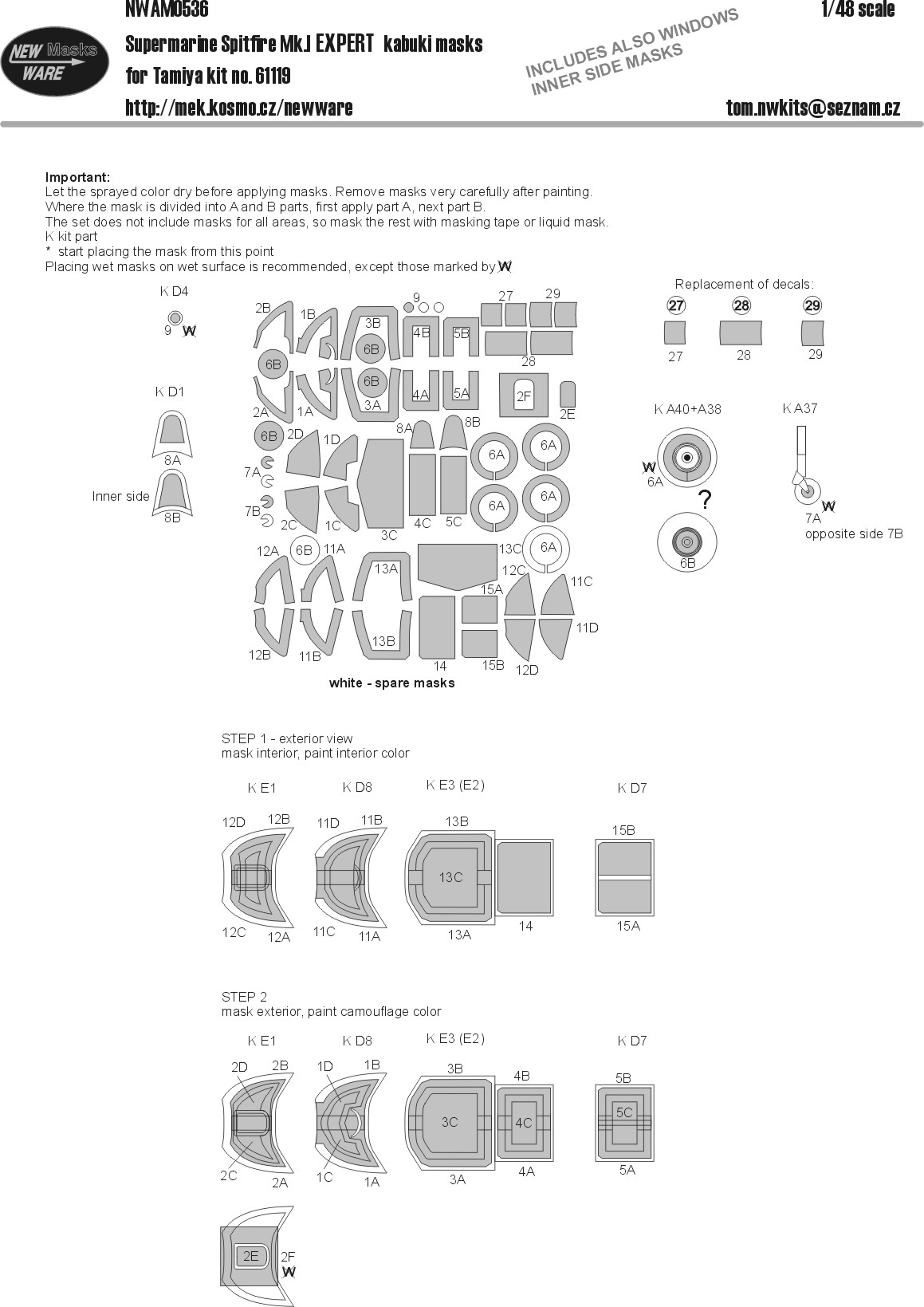 1/48 Mask S.Spitfire Mk.I EXPERT (TAM 61119)