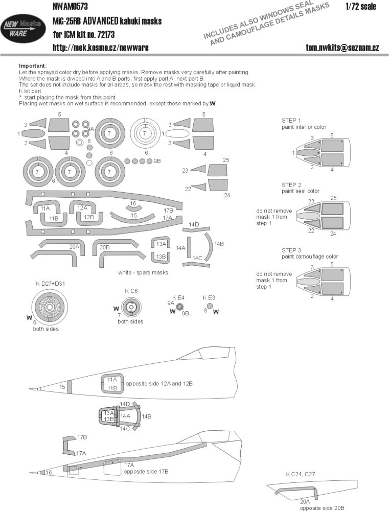 1/72 Mask MiG-25RB ADVANCED (ICM 72173)