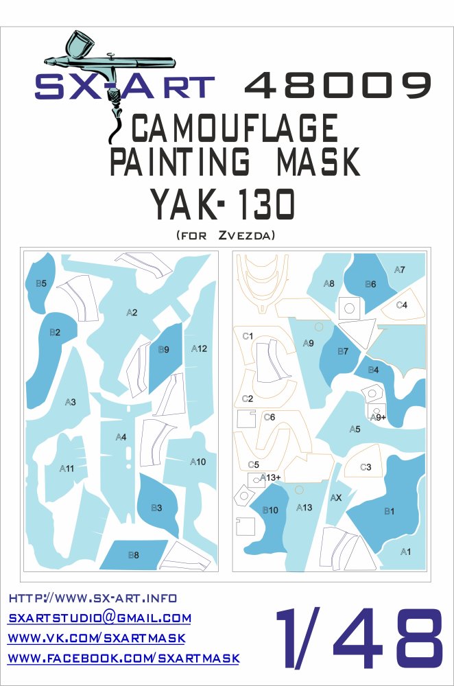 1/48 Yak-130 Camouflage Painting Mask (ZVE)