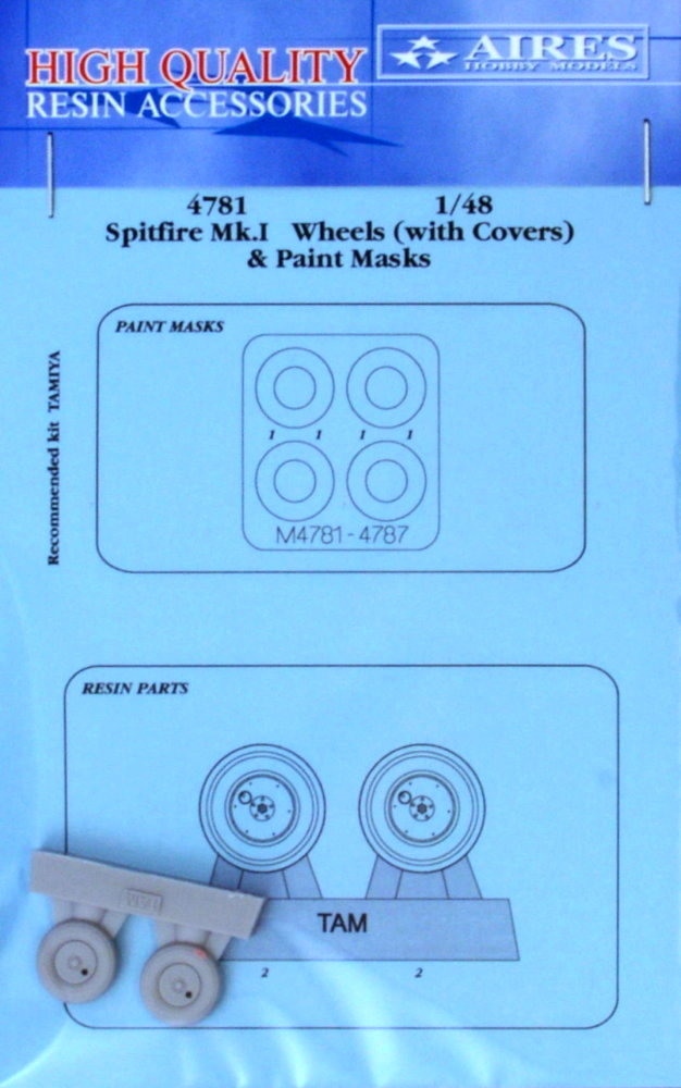 1/48 Spitfire Mk.I wheels w/cov.& paint mask (TAM)