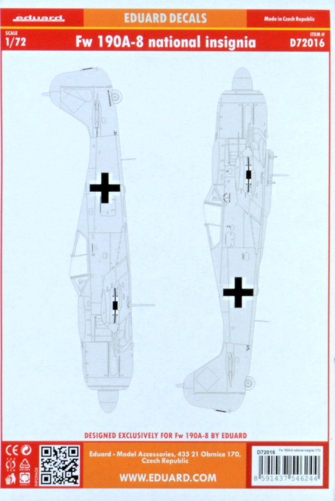 Decals 1/72 Fw 190A-8 national insignia (EDU)