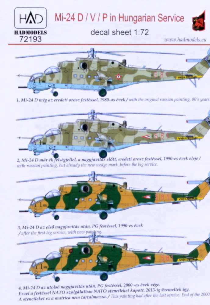 1/72 Decal Mi-24 D/V/P in Hungarian Service