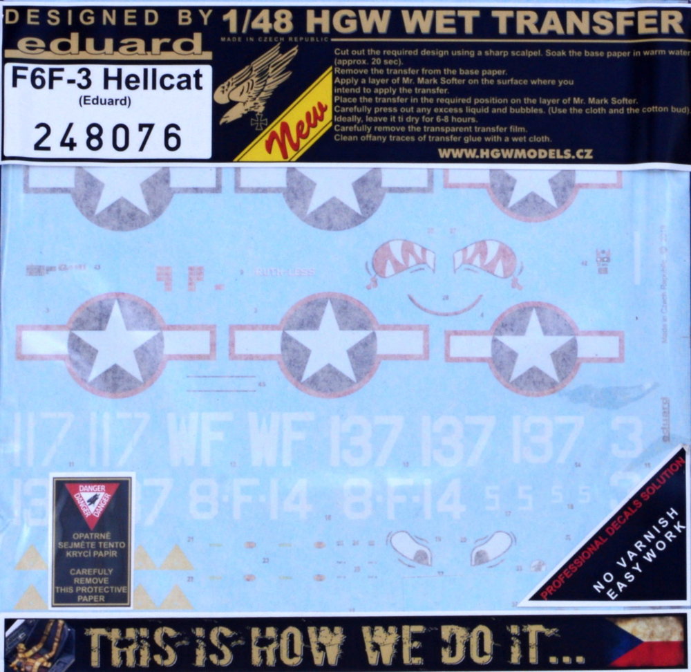 1/48 Decals & Stencils F6F-3 Hellcat (EDU)