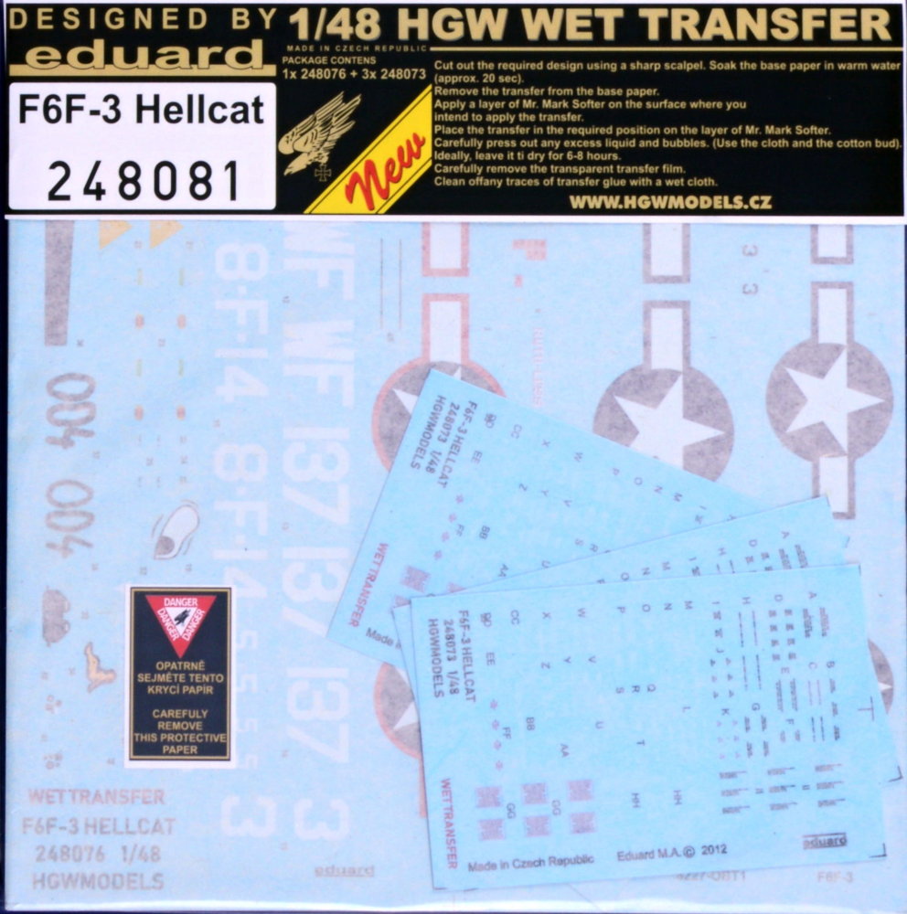 1/48 Decals F6F-3 Hellcat (incl. stencils)